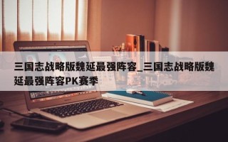 三国志战略版魏延最强阵容_三国志战略版魏延最强阵容PK赛季