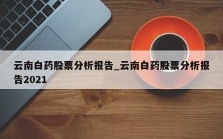 云南白药股票分析报告_云南白药股票分析报告2021