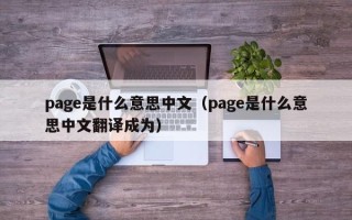 page是什么意思中文（page是什么意思中文翻译成为）