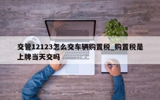 交管12123怎么交车辆购置税_购置税是上牌当天交吗