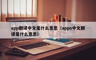 app翻译中文是什么意思（apps中文翻译是什么意思）