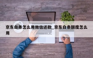 京东白条怎么用微信还款_京东白条额度怎么用