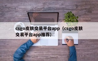 csgo皮肤交易平台app（csgo皮肤交易平台app推荐）