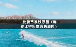 比特币暴跌原因（昨晚比特币暴跌啥原因）