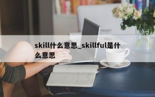 skill什么意思_skillful是什么意思