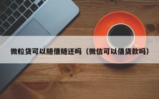 微粒贷可以随借随还吗（微信可以借贷款吗）