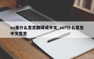 so是什么意思翻译成中文_so?什么意思中文意思