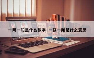 一阴一阳是什么数字_一阴一阳是什么意思