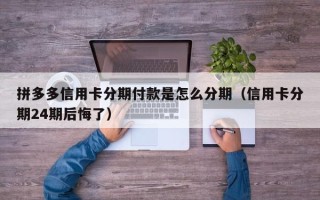 拼多多信用卡分期付款是怎么分期（信用卡分期24期后悔了）