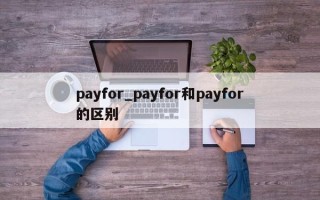 payfor_payfor和payfor的区别