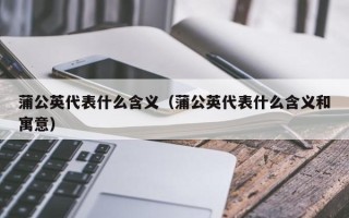 蒲公英代表什么含义（蒲公英代表什么含义和寓意）