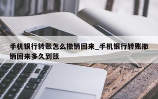 手机银行转账怎么撤销回来_手机银行转账撤销回来多久到账