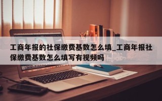 工商年报的社保缴费基数怎么填_工商年报社保缴费基数怎么填写有视频吗