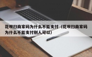 花呗扫商家码为什么不能支付（花呗扫商家码为什么不能支付别人可以）