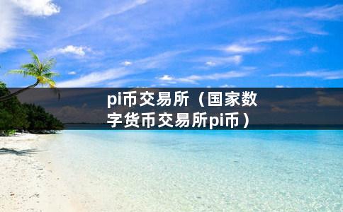 pi币交易所（国家数字货币交易所pi币）-第1张图片-巴山号