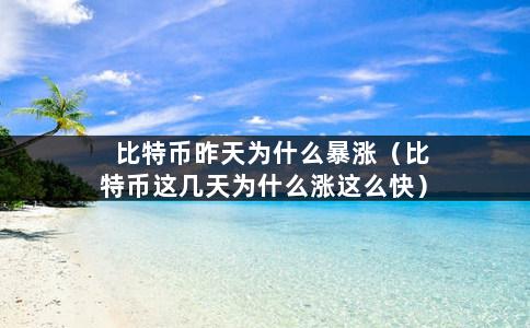 比特币昨天为什么暴涨（比特币这几天为什么涨这么快）-第1张图片-巴山号