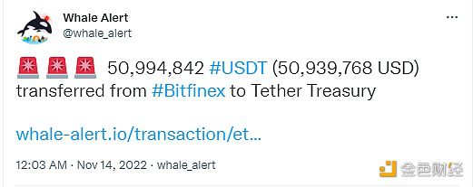 数据：近5100万枚USDT从Bitfinex转到Tether Treasury-第1张图片-巴山号